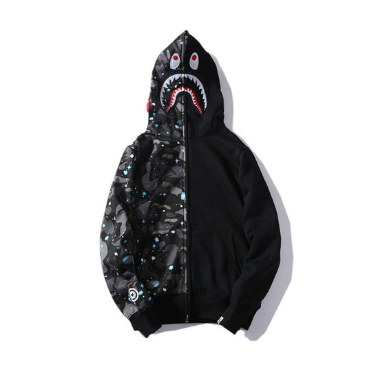 Bape Hoodie შავი რუხში