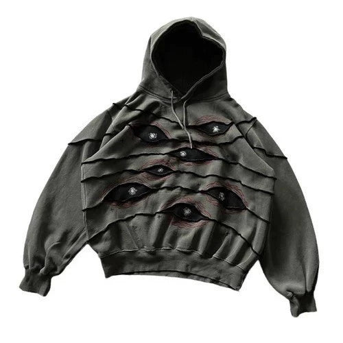 Dark Retro Hoodie სეტის ნაწილი ყავისფერი